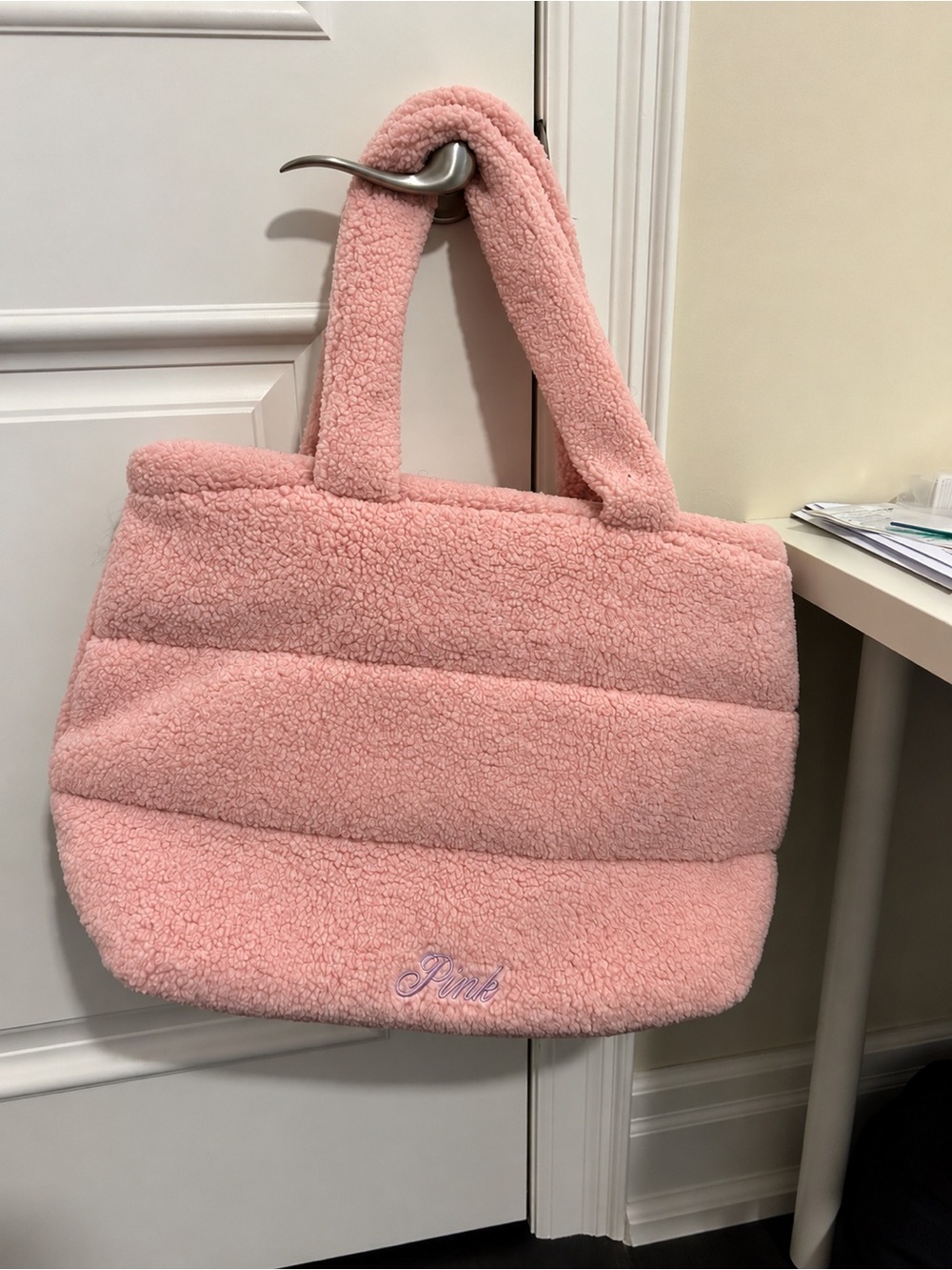 Pink Sherpa Tote Bag - Brand: